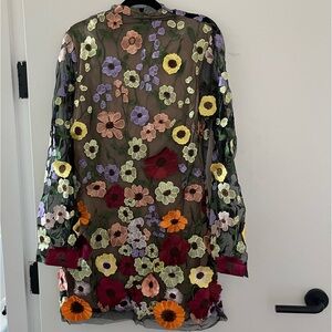 Floral appliqué dress